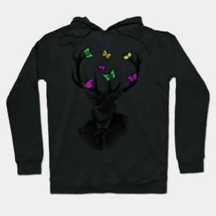 decorative deer portrait Hoodie